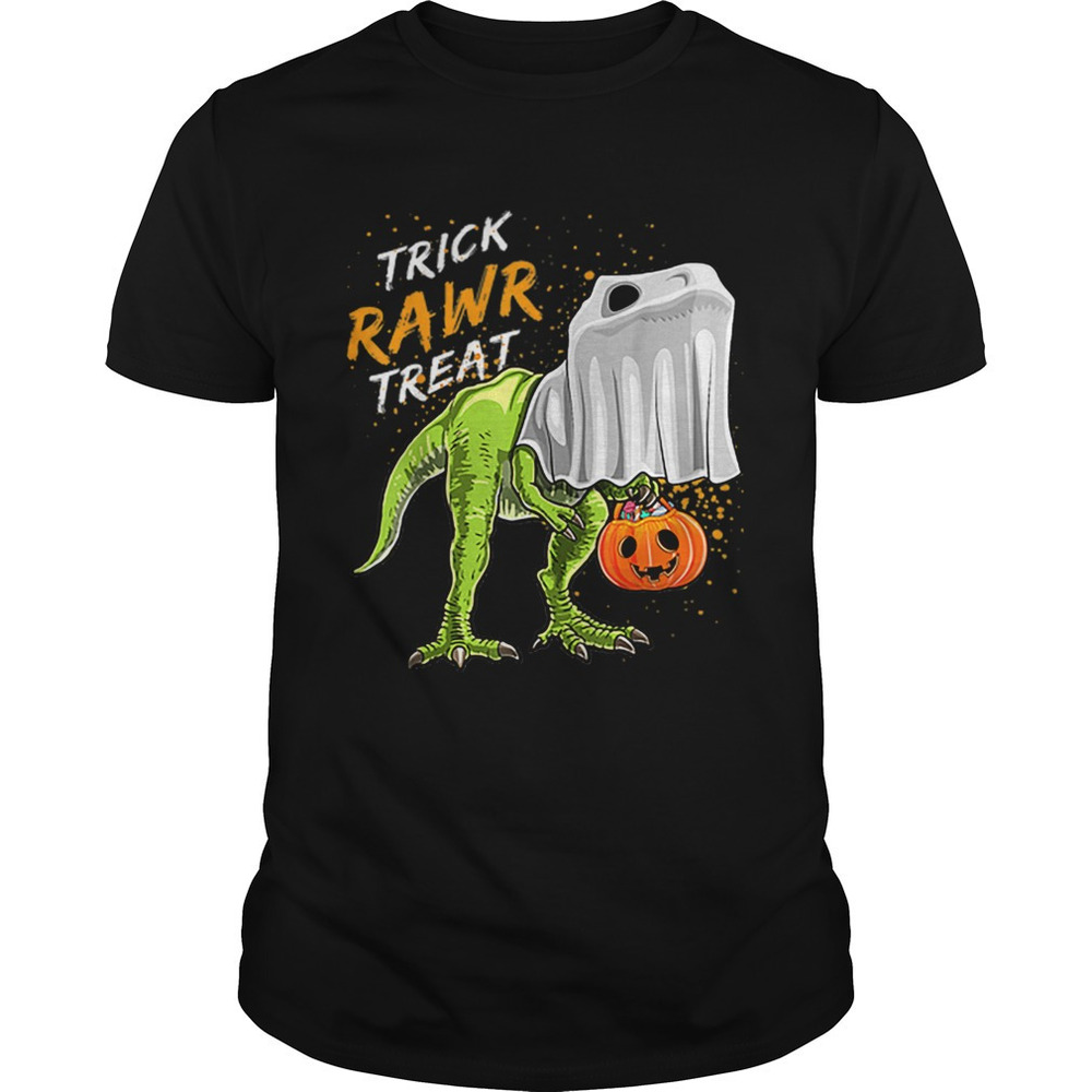 Halloween T Rex Dinosaur Ghost Boys Shirt